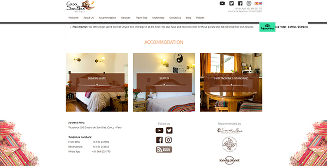 库斯科酒店网站设计